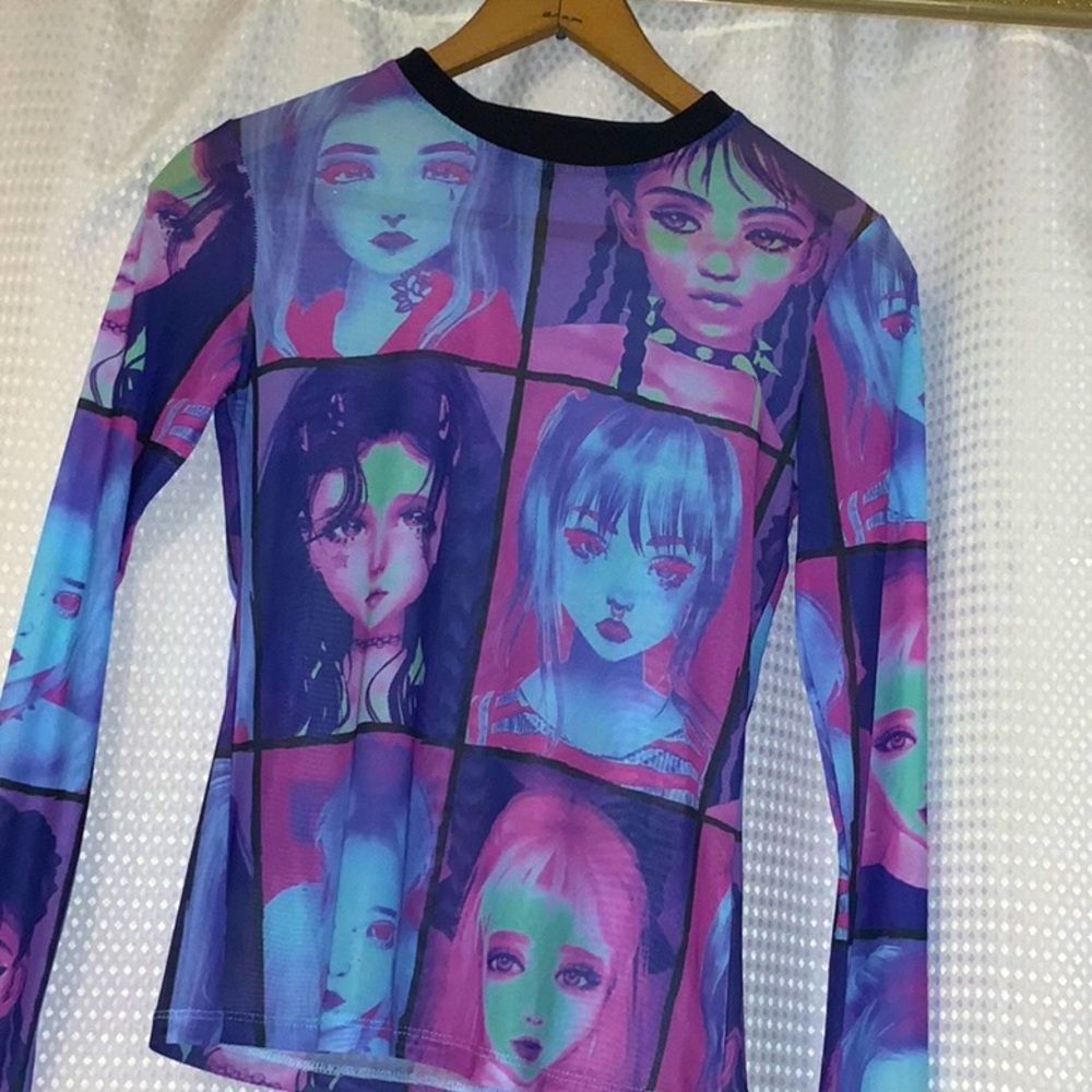Dollz Kill Anime Girl Mesh T STRETCHY